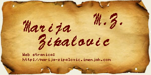 Marija Zipalović vizit kartica